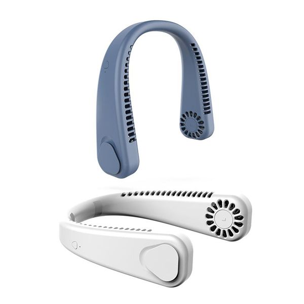 

smart electric toothbrush portable bladeless mini fan usb folding hand-lazy hanging neck leafless