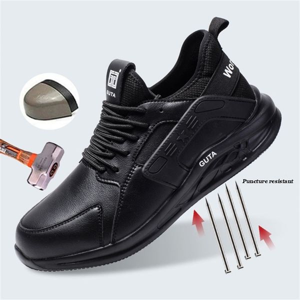 

men's safety shoes, anti-smashing, anti-stab, breathable, soft, all-season work boots 36-48 211022, Black