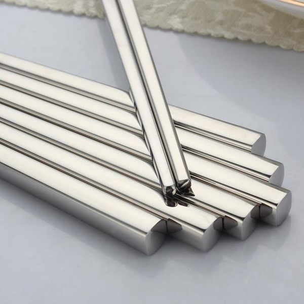 

chopsticks stainless steel square set non-slip chopstick kit portable reusable sushi sticks home restaurant kitchen tools