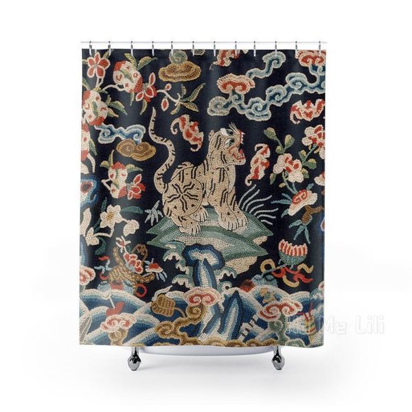 

shower curtains tiger chinese asian curtain decor bathroom accessories