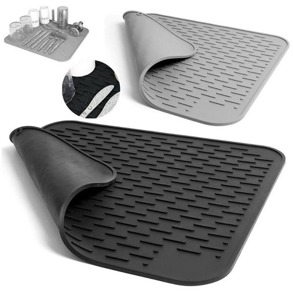 

mats & pads 45x40cm silicone drying mat heat resistant non-toxic anti-scald dish cup table draining pad can roll up placemat for kitchen