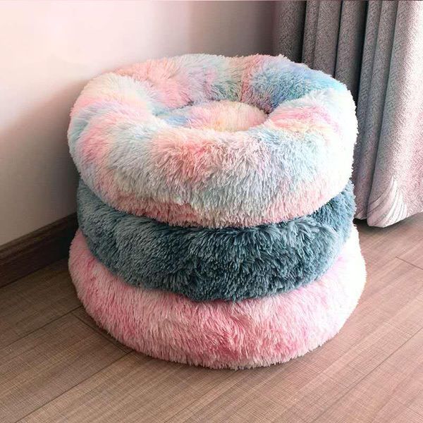 

kennels & pens dog bed round cat house long plush winter pets beds cats mat animals sleeping sofa products cushion