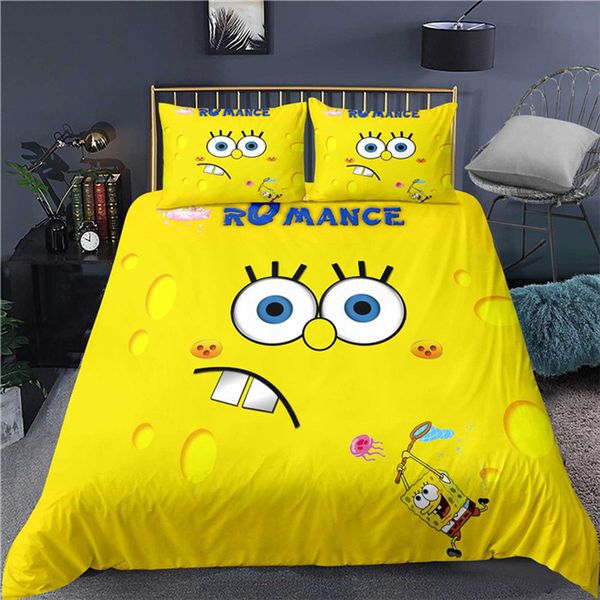

selling cartoon spongebob 3d printing colorful bedding sets duvet cover-94