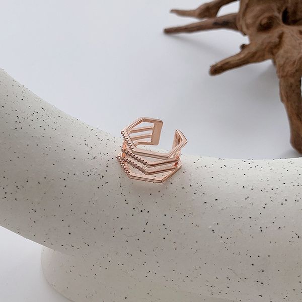 

diamond geometry rhinestone couple female design index finger pair ring, Silver