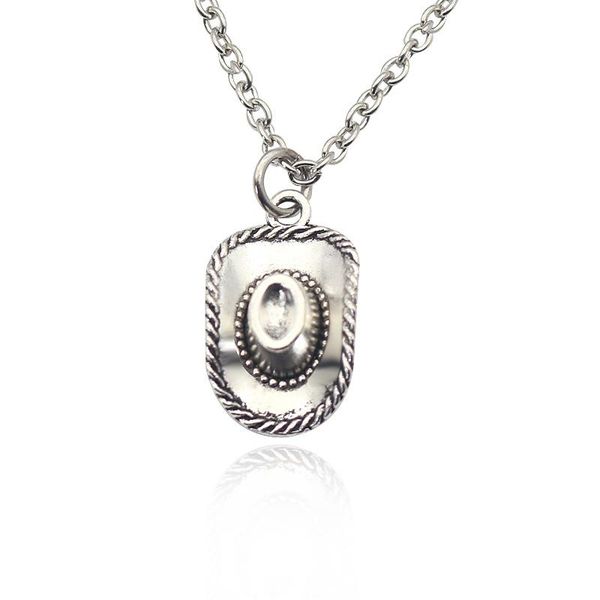 

pendant necklaces cowboy hat necklace boot desert boots southern texas gift for him and her, Silver