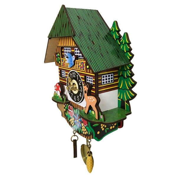 

wall clocks retro wooden cuckoo handcraft carving swing timer alarm home decor in stock