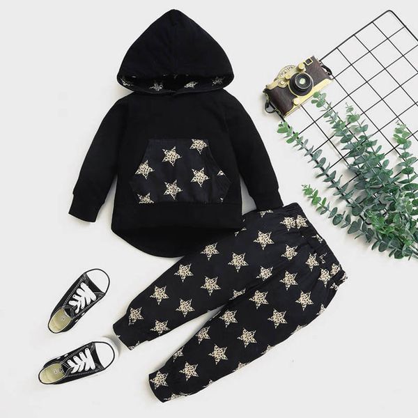 

kids clothing sets boys suits children clothes girls outfits casual cotton spring autumn print hoodie pants trousers two pieces b6845, White