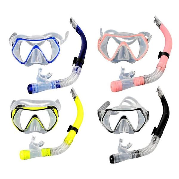 

diving masks dry snorkel set swim scuba pvc mask anti-fog swimming goggles anti-leak snorkeling facewear for adults