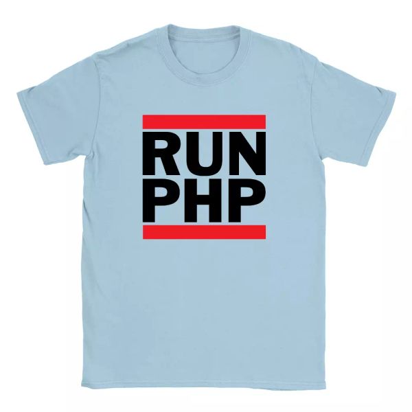 

run php mens t-shirt web developer coder funny gift present, White;black