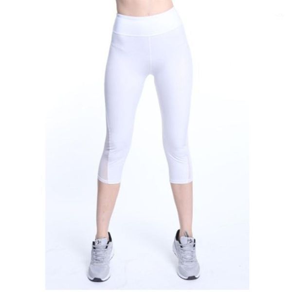 

yoga outfit mesh breathable and quick-drying fitness exercise 7 points leggings1