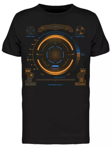 

futuristic interface tee men's -image by shutterstock, White;black