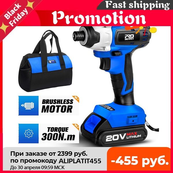 

professional electric screwdrivers 300nm cordless drill screwdriver brushless motor impact driver combo kit 34pcs bits 20v power tool by