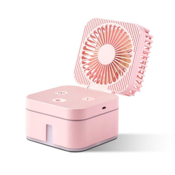 

portable mini usb rechargeable humidifying spray fan household for small desks and fans humidifiers
