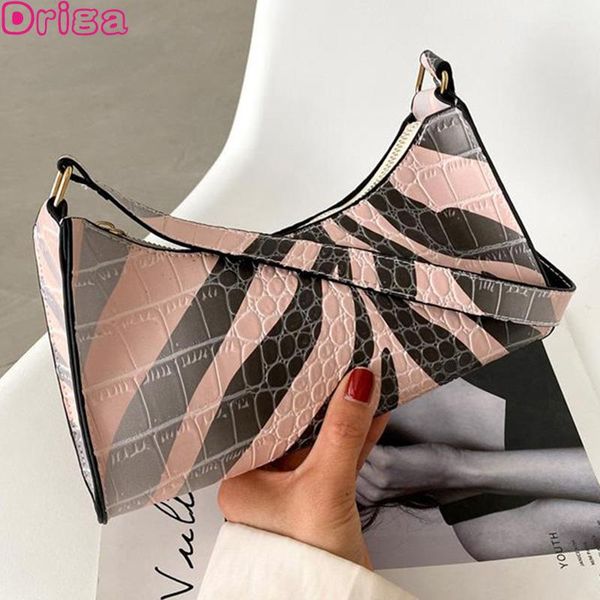 

driga 2021 summer shoulder bags women fashionable underarm baguette handbags pu leather plaid fashion luxury vintage cross body