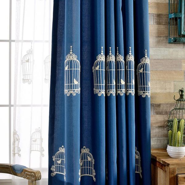 

curtain & drapes spot cotton and linen for living dining room bedroom embroidery korean cartoon simple modern