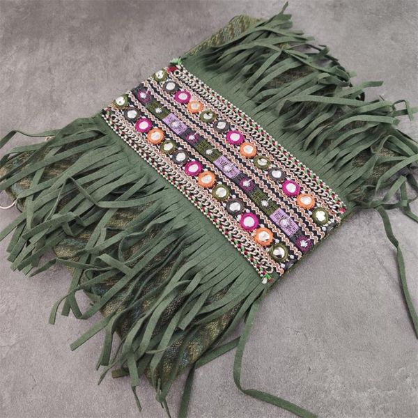 Boho Style Shishingring Bucking Buck Women Dimbag Faux Fringe Tassel плеч