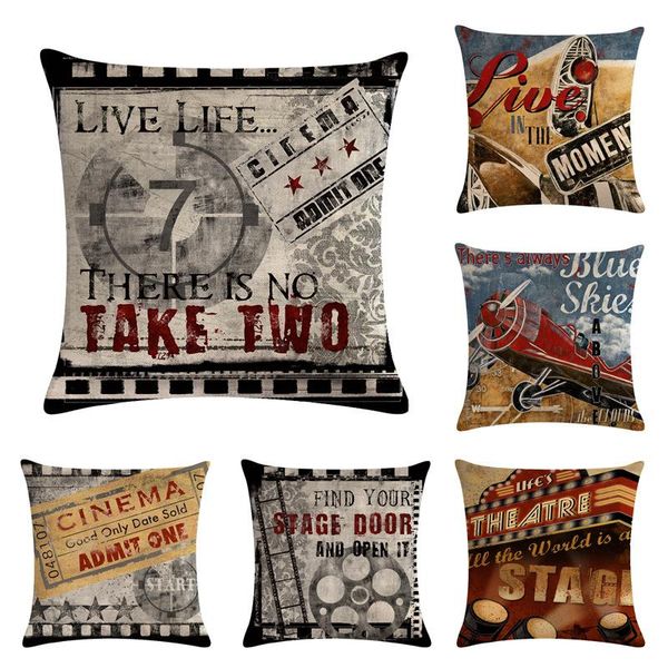 

cushion/decorative pillow retro style series pillowcase linen cushion cover living room sofa bedroom bay window decoration accessories