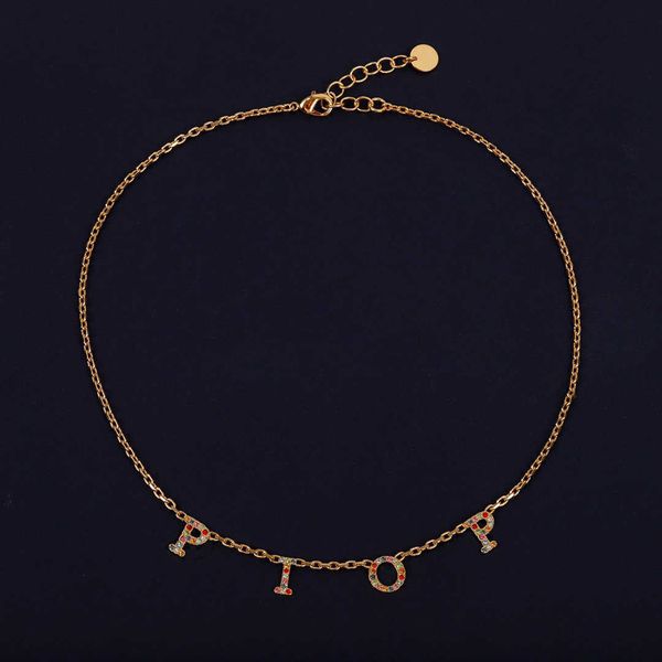 

fashion initial letter choker necklace bijoux cuban link iced out pendant necklace for womens party wedding lovers gift jewelry with box, Silver