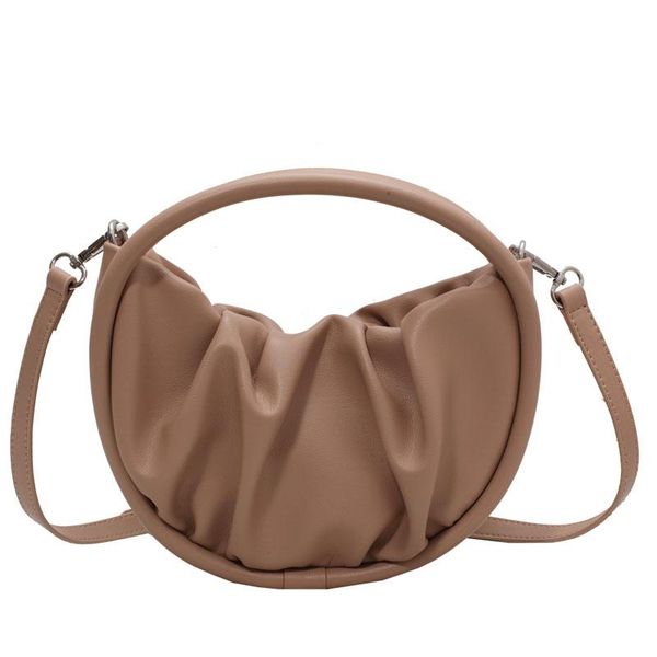 

evening bags jiessie&angela luxury round shape small pu leather crossbody shoulder with short handle 2021 winter casual handbags purse