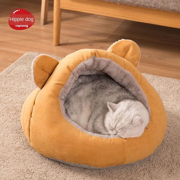 

kennels & pens cartoon deep sleep pet nest slippers cat four seasons universal detachable semi-enclosed house dog