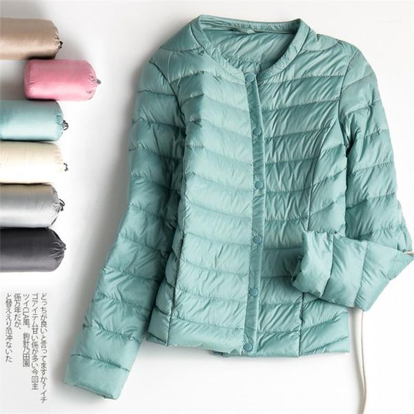 

gowyimmes autumn slim women's down jacket big size short light thin white coats winter clothes koreanfashion clothing pd3451, Black