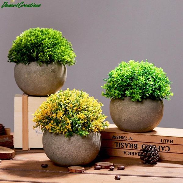 

decorative flowers & wreaths simulation potted fresh home decoration plastic rural grass ball fake bonsai for living room wedding party