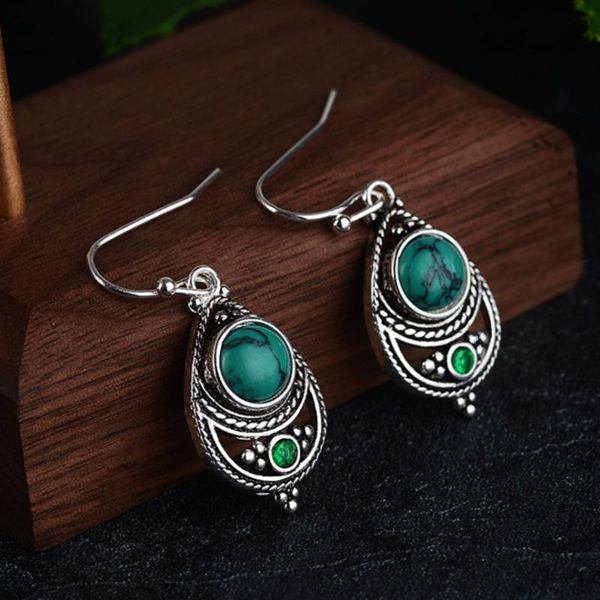 

vintage luxury women water drop pendant earrings elegant wind fine 2021 / jewelry wholesale dangle & chandelier, Silver