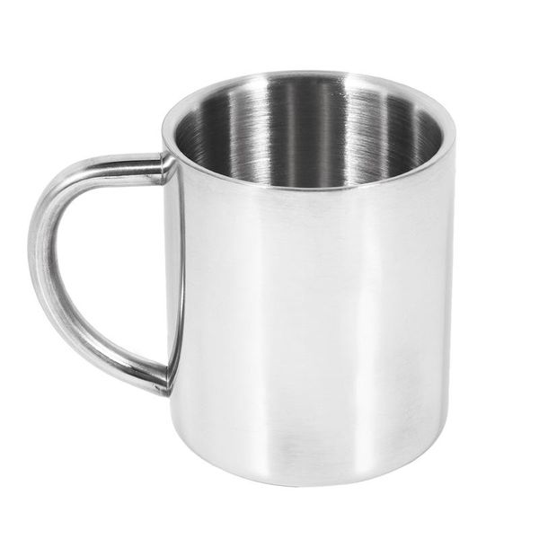 

mugs double layer stainless steel coffee tea cup wine with handgrip scald-proof milk mug drinkware kitchen tools