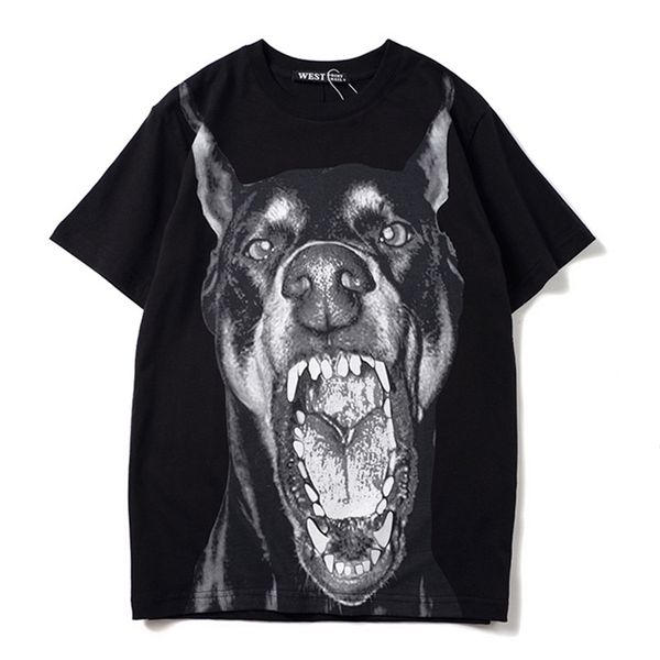 

luxury men novelty high doberman pinscher dog t shirts t-shirt hip hop skateboard parkour street cotton t-shirts tee c61 210716, White;black