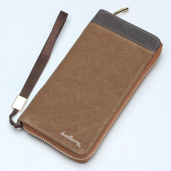 

wallets baellerry vintage canvas hand bag large zipper clutch long-style money cash pouch mobile phone carteira masculina, Red;black
