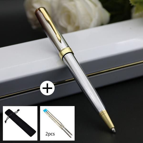 

metal 0.7mm signature pen high-quality gift ballpoint blue ink office supplies wholesale pens, Blue;orange