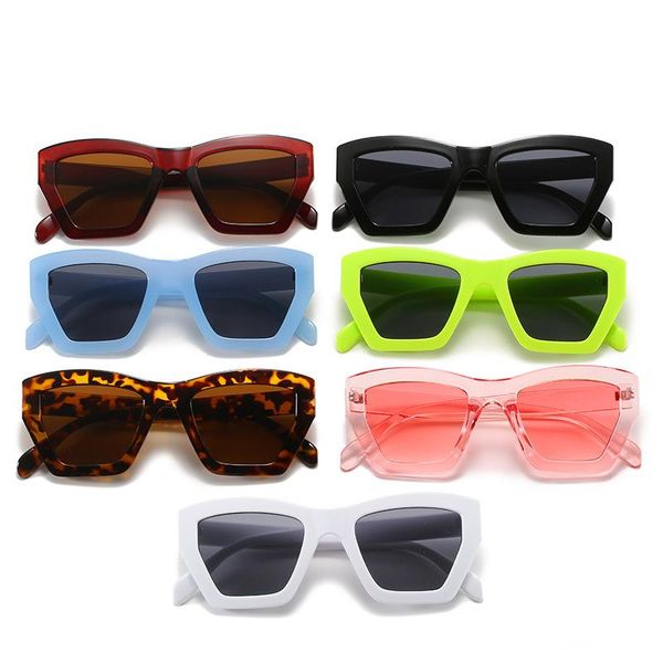 

sunglasses hervi 2021 retro leopard ladies square women vintage oversized sun glasses for female uv400, White;black