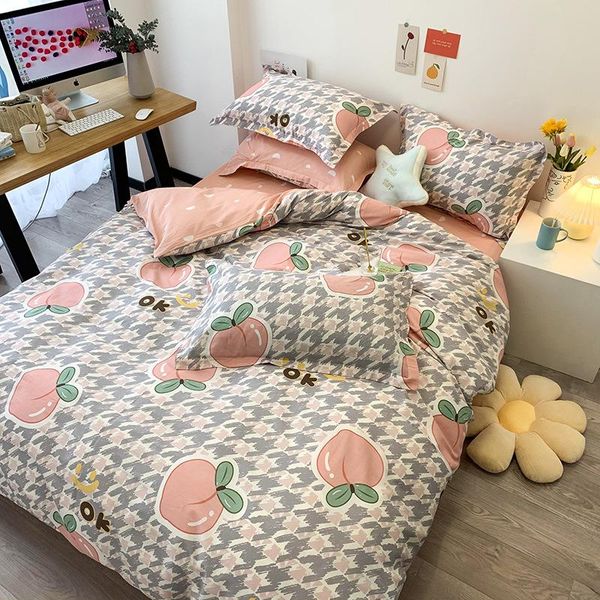 

bedding sets cartoon cotton pure small fresh 4pcs reactive printing and dyeing, the first choice for comfortable sleep