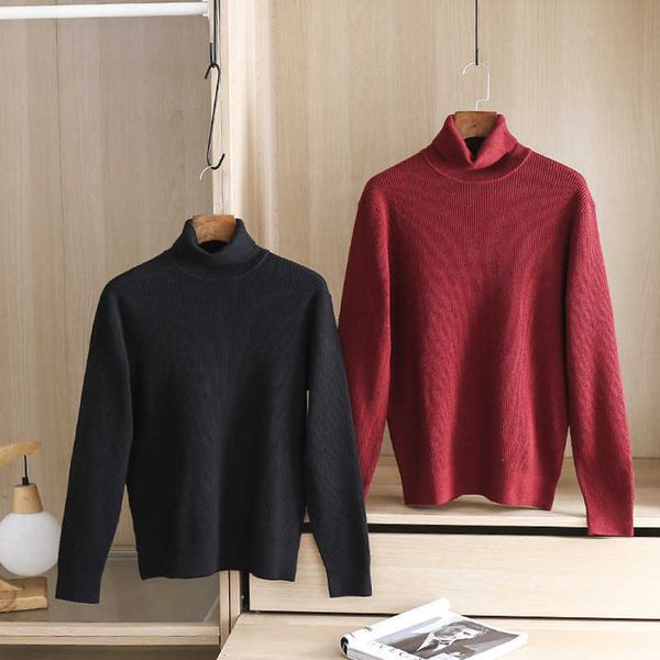 

fashion sweater men's high necked pullover in autumn and winter, White;black