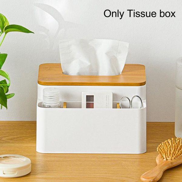 

tissue boxes & napkins large capacity storage case with bamboo lid easy clean space saving for cosmetic home office living room bathroom box