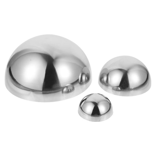 

novelty items 3 pcs garden hemisphere polished stainless steel hollow half mirror