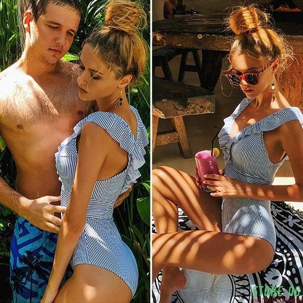 

one-piece suits 2021 batsuit fashion one piece women deep v streep monokini swimming