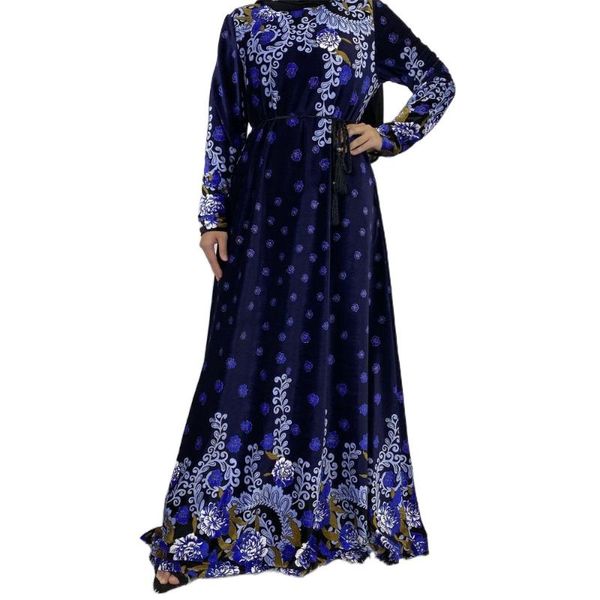 

ethnic clothing ramadan muslim dress fashion velvet abaya dubai arabic islamic robe kaftan modest african dresses for women plus size, Red