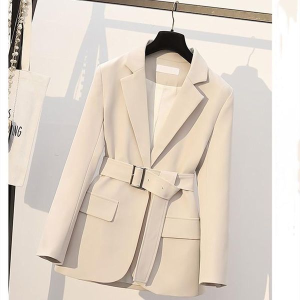 

women's suits & blazers spring autumn office ladies blazer jacket women one button solid color suit coat elegant fashion outwear with b, White;black
