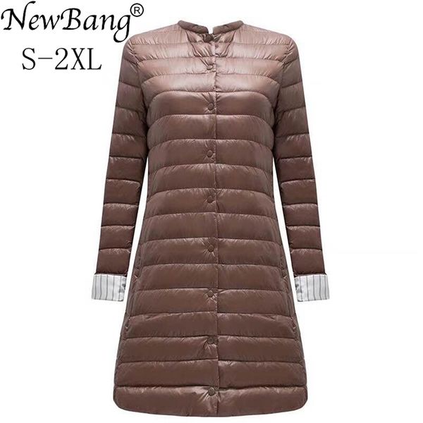 Bang Ultra Light Down Jacket Women Portable Female Winter Long Feather Slim Parka Stand Collar Womens 210923