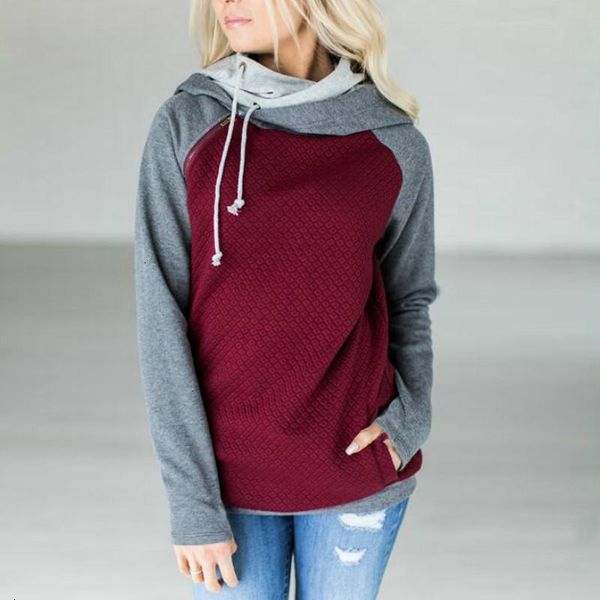 

women's hoodies & sweatshirts oversize women pullover hoodie female patchwork double hood hooded sweatshirt autumn coat warm hoody xxxl, Black