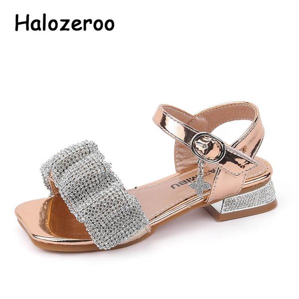 

summer kids princess sandals children black brand shoes baby girls rhinestone beach dress heels fashion sandalias, Black;red