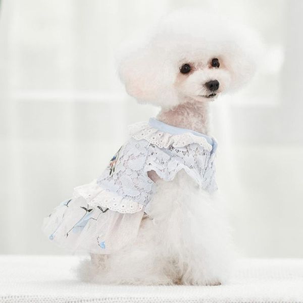 

summer pet dog clothes dogs skirt printed dress for princess wedding dresses puppy skirts cat apparel