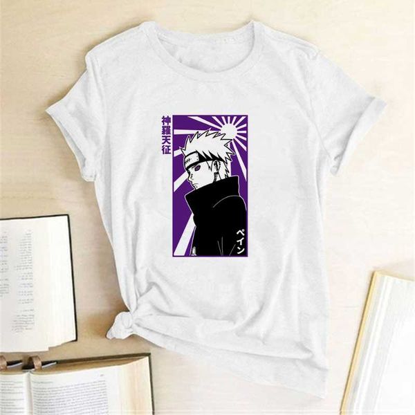 

women's t-shirt pain shinratensei t shirt naruto anime summer women t-shirts narutos cartoon game characters cool fashion oversized o-n, White