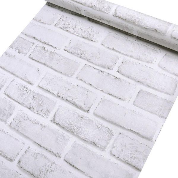 

wallpapers peel and stick faux brick wallpaper white/grey self adhesive contact paper bathroom for wall home decorative sticker
