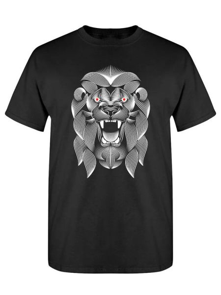 

angry evil lion design tee men's -image by shutterstock, White;black