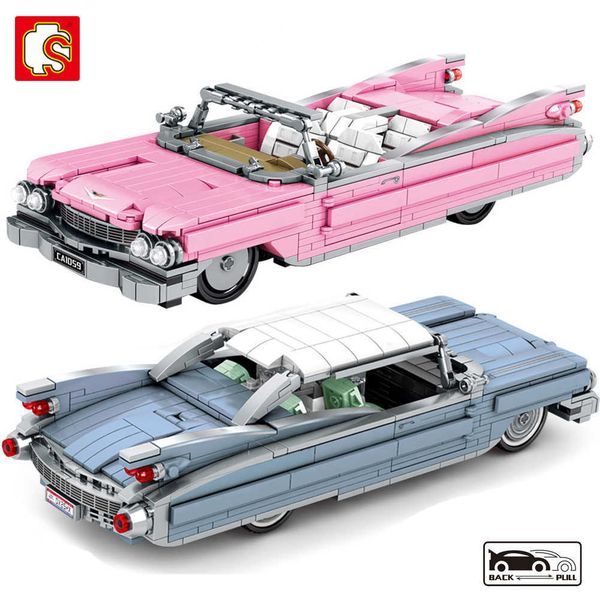 

sembo block city technical retro classic car building blocks moc bricks classic car toys model christmas gifts for kids toys boy y0808