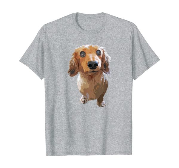 

long hair dachshund cute wiener dog gift for women men kids t-shirt, White;black