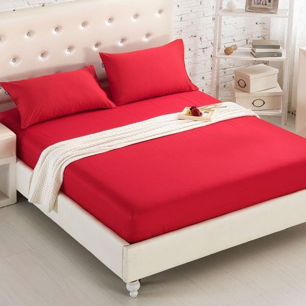 

sheets & sets solid color mattress cover bed protector pad fitted sheet style separated water linens with elastic queen 180*200cm