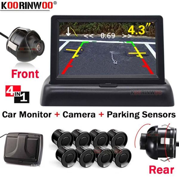 

car rear view cameras& parking sensors koorinwoo for sony ccd 360 parktronik with folding monitor video 8 radar alart camera bumper sensor